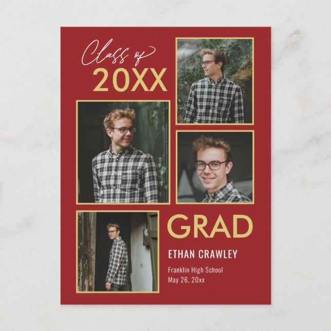 Styled Gallery Editable Colour Graduation Postcard (Front)