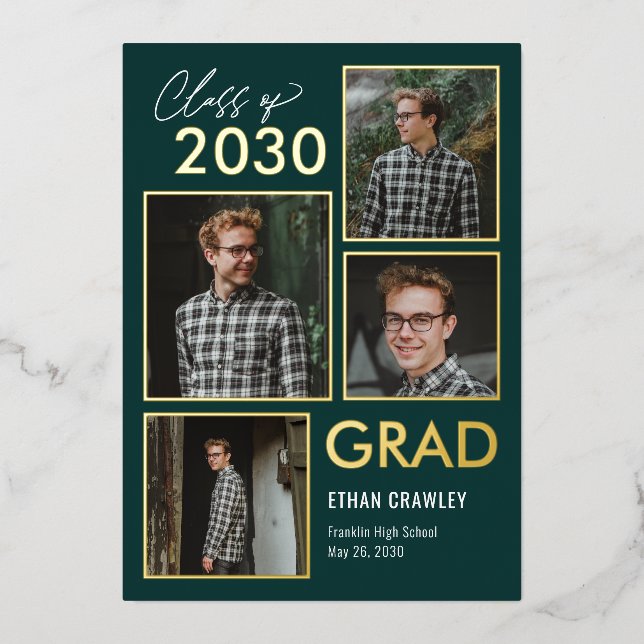 Styled Gallery Foil Graduation Announcement Invite (Front)