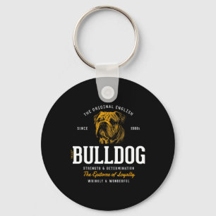 Styled Retro English Bulldog Keychain