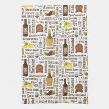 Styles de vin Serviette de cuisine