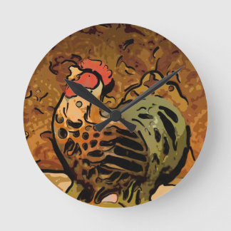 Stylin Chicken Round Clock