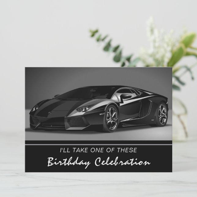 Stylin Fast Car Invitation Anniversaire (Debout devant)