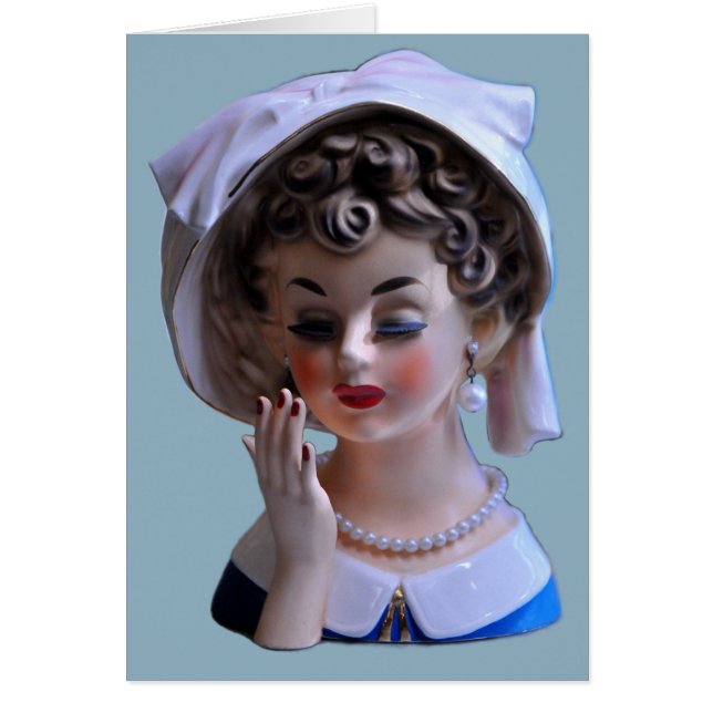 Stylin' Lady Head Vase Manicure Casquette Carte de (Devant)