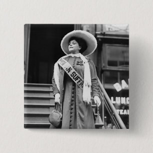 Stylin' Suffragette, 1908 2 Inch Square Button