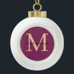 Stylis and personalized monogrammed ceramic ball christmas ornament<br><div class="desc">collection of stylish and personalized monogram initial Ceramic Ball Christmas Ornaments featuring your name. Add a touch of elegance and uniqueness to your belongings with these custom-designed Ceramic Ball Christmas Ornaments.
Personalize it now; click the customize button to add your initial and your name.</div>