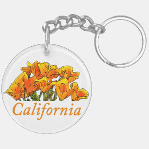 Stylisé California Poppy Art, texte "Californie"