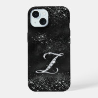 Stylisé faux cristal strass lettre Z noir