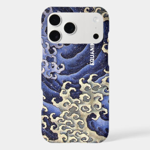 Stylisé Ocean Wave Navy bleu et ivoire