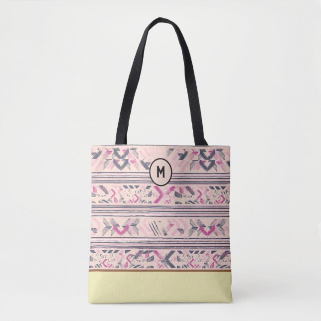 Stylised Abstract Textile Pattern Custom Tote Bag (Front)