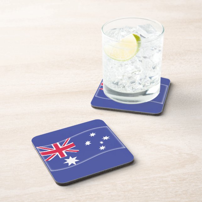 Stylised Aussie Australian flag on a blue backgrou Coaster (Right Side)