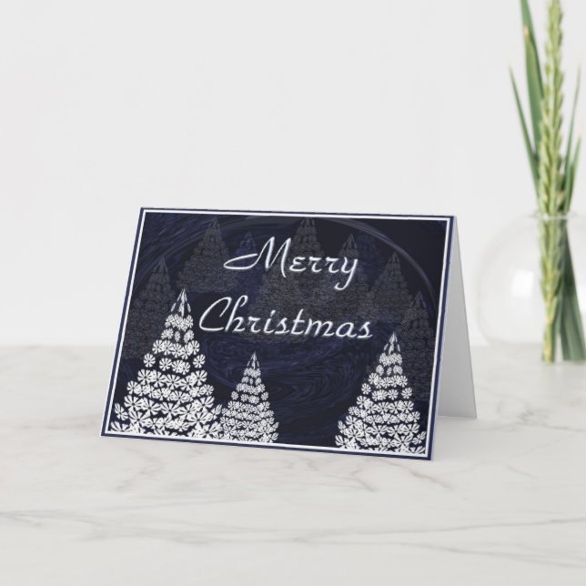 Stylised Christmas trees Holiday Card (Front)