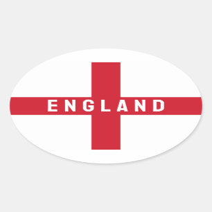 Stylised England Flag Oval Sticker