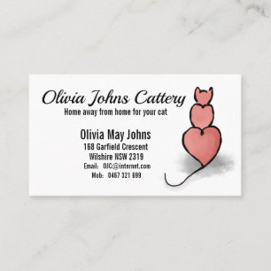 Stylised 'Heart' Cat Business Card