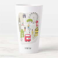 Stylised Map London Characters Landmarks