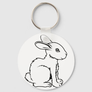 Stylised rabbit illustration keychain