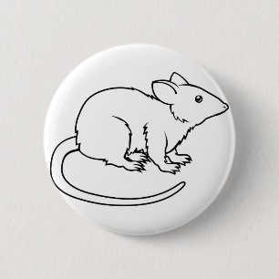 Stylised rat illustration 2 inch round button