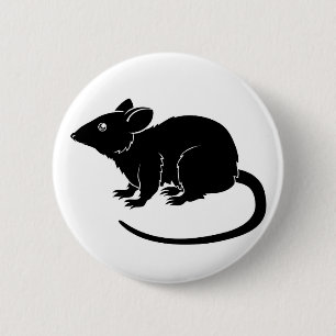 Stylised rat illustration 2 inch round button