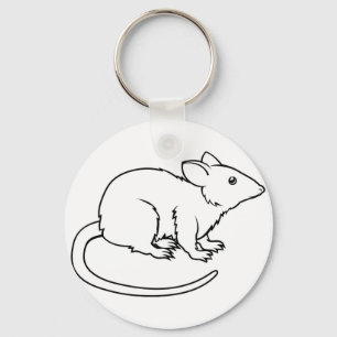 Stylised rat illustration keychain