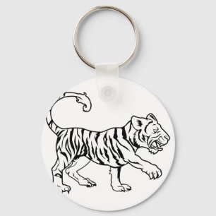 Stylised tiger illustration keychain