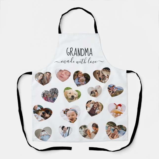 Stylish 16 Photo Heart Collage Apron (Front)
