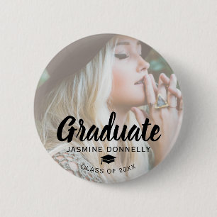 Stylish 2025 Photo Graduate 2 Inch Round Button