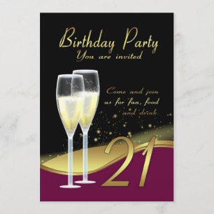 Stylish 21st Birthday Party Invitation