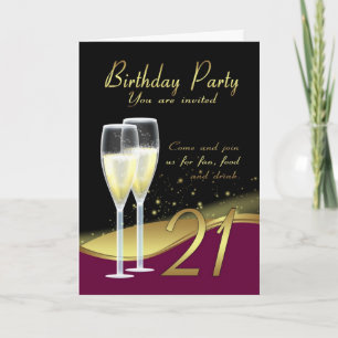 Stylish 21st Birthday Party Invitation Card