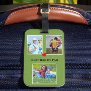Stylish 3 Photo Best Dad By Par  Luggage Tag