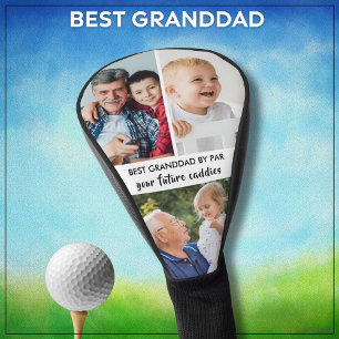 Stylish 3 Photo Best Grandad By Par  Golf Head Cover