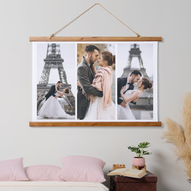 Stylish 3 Photo Gallery Hanging Tapestry (Bedroom)