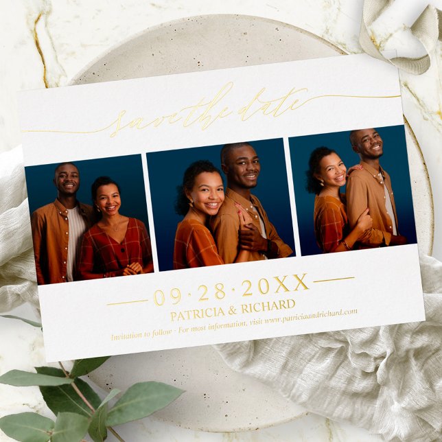 Stylish 3 Photos Wedding Save The Date (Creator Uploaded)