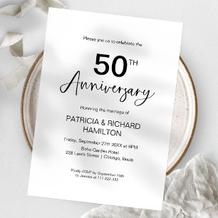 Stylish 50th Wedding Anniversary Invitation