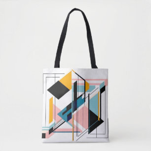 Stylish abstract bold yet subtle geometric design tote bag