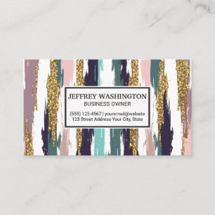 Stylish Abstract Colour Strokes Business Card