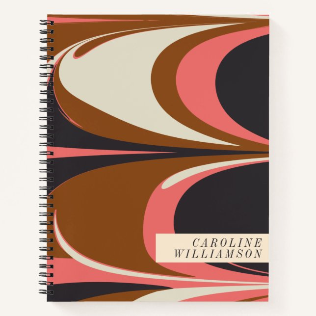 Stylish Abstract Contemporary Elegant Personalized Notebook (Front)