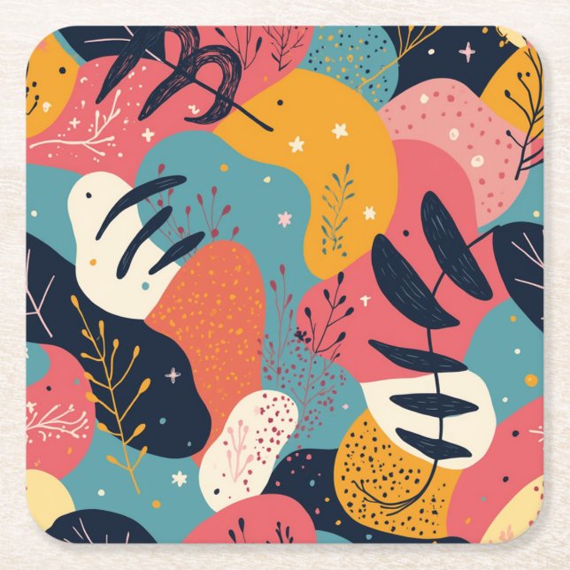 Stylish Abstract Design Coasters (Front)
