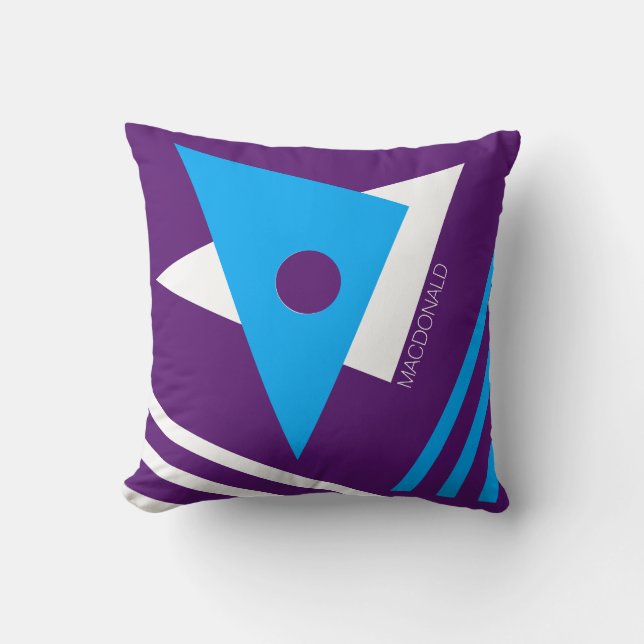 Stylish Abstract Geometric Triangles Throw Pillow (Front)