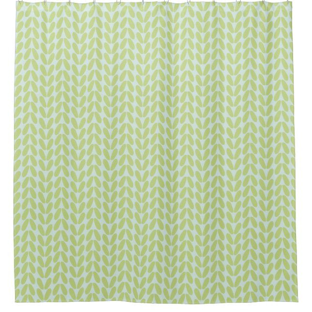 Stylish Abstract Green Leaves Pattern Pastel Blue (Front)