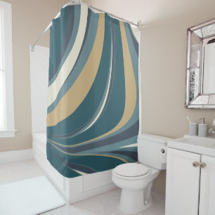 Stylish Abstract Marble Swirl in Teal and Gold