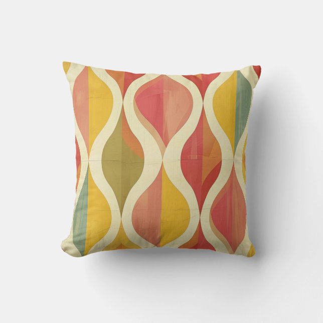 Stylish Abstract Mid Century Pattern Throw Pillow (Front)