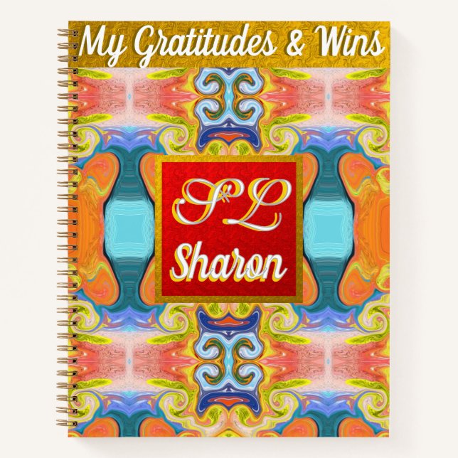 Stylish Abstract Mother’s Day Gift Monogram Custom Notebook (Front)