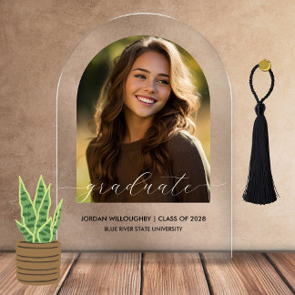 Stylish Acrylic Border Arch Grad Announcement