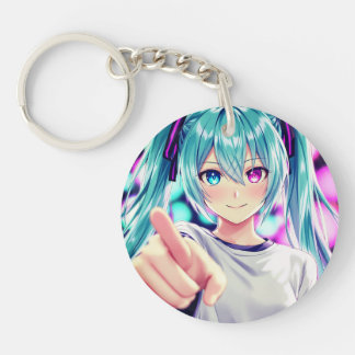 "Stylish Acrylic Circle Keychain Durable "