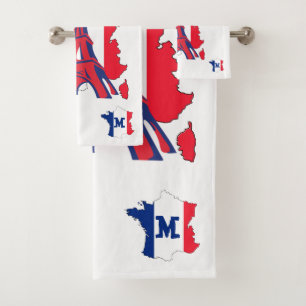Stylish ADDICTED TO PARIS Monogram Bath Towel Set