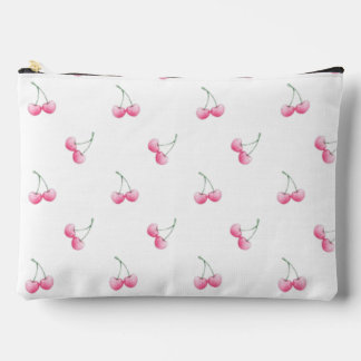 Stylish Aesthetic Hot Pink Coquette Cherries Accessory Pouch