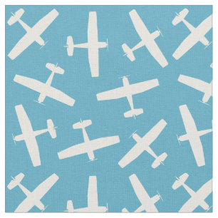 Stylish Aircraft Plain Pattern Retro Blue Fabric