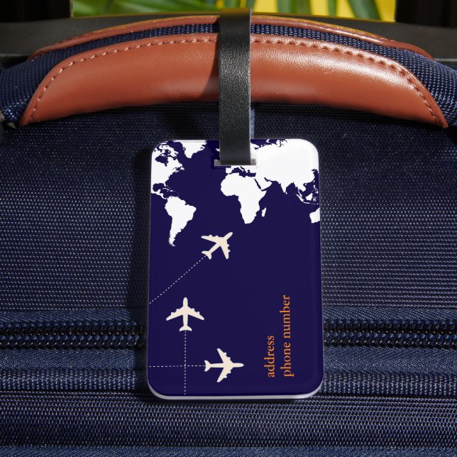 Stylish airplane travel luggage tag (Back Insitu 4)