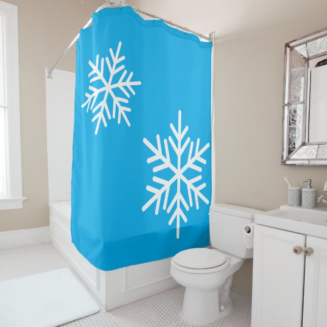 Stylish Alpine Snowflakes On Bright Azure Blue (In Situ)