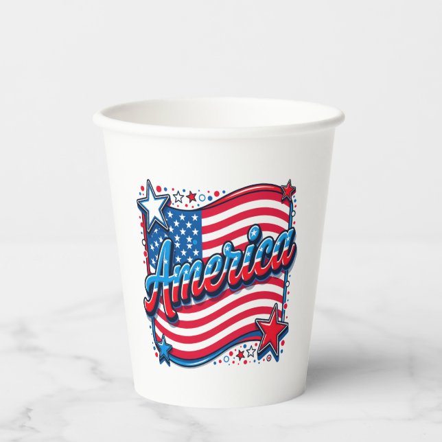 Stylish America Coffee Mug Paper Cups (Front)