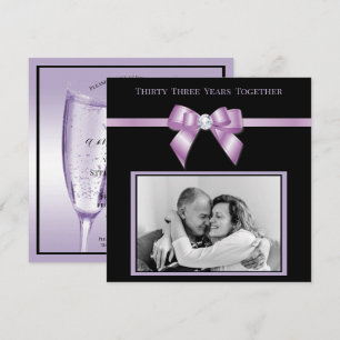 Stylish Amethyst 33rd Wedding Anniversary Photo  Invitation